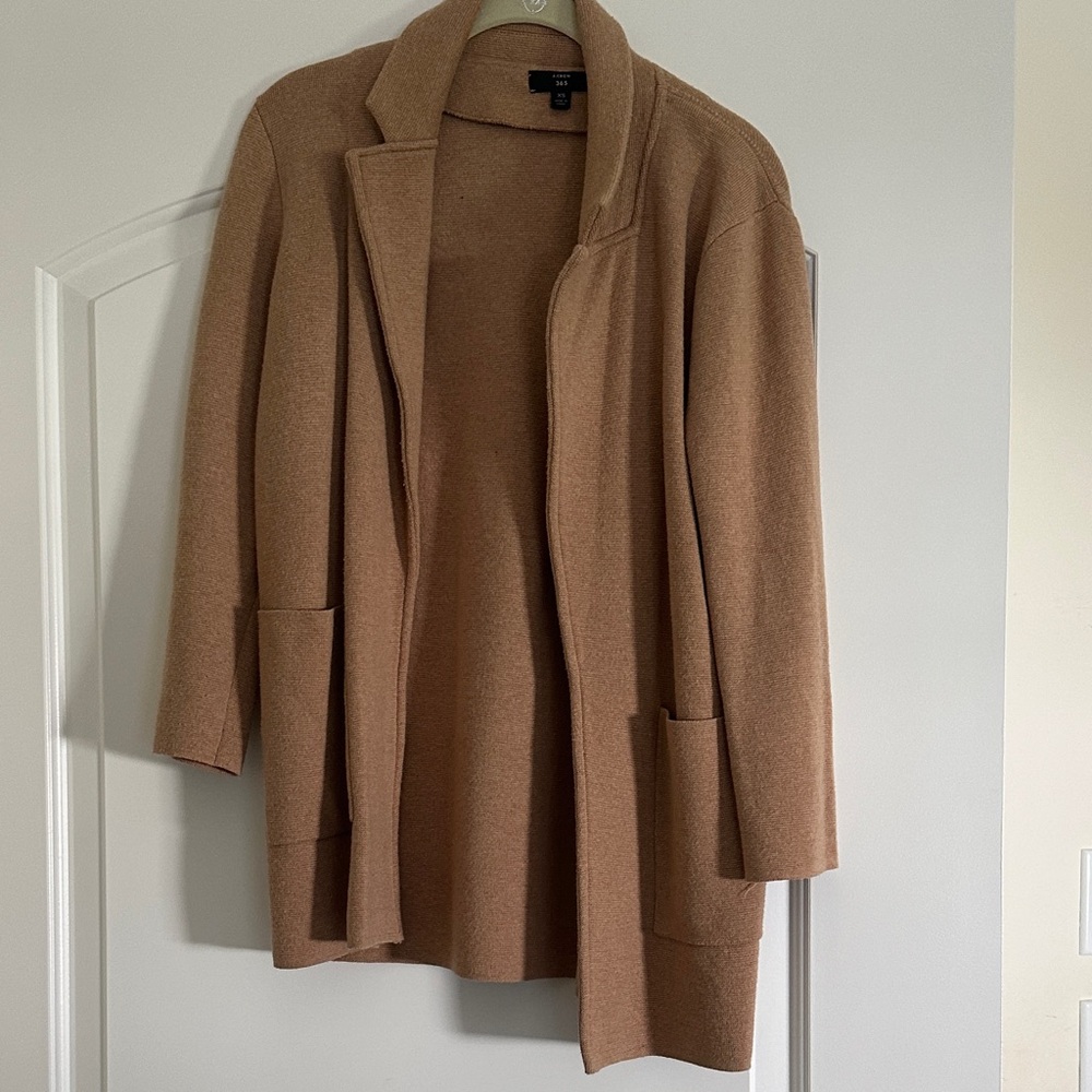 J. Crew Tan Open Front Cardigan